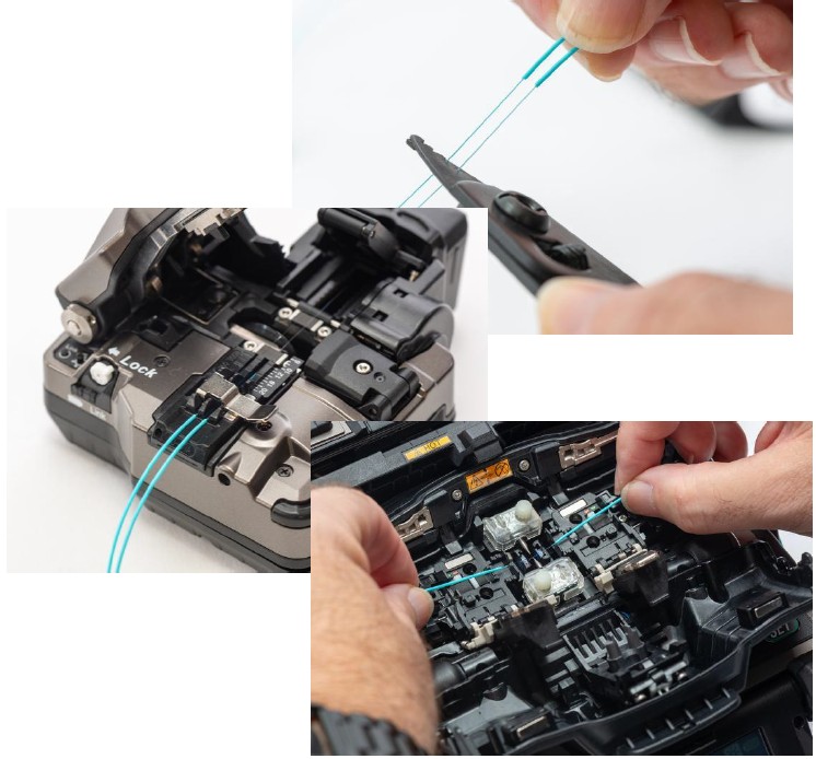 Préparation simultanée des fibres Fujikura 100S et CT60